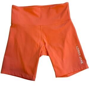 Lorna Jane Coral/Orange High Waisted 4 Way Stretch Athletic Biker Shorts Medium